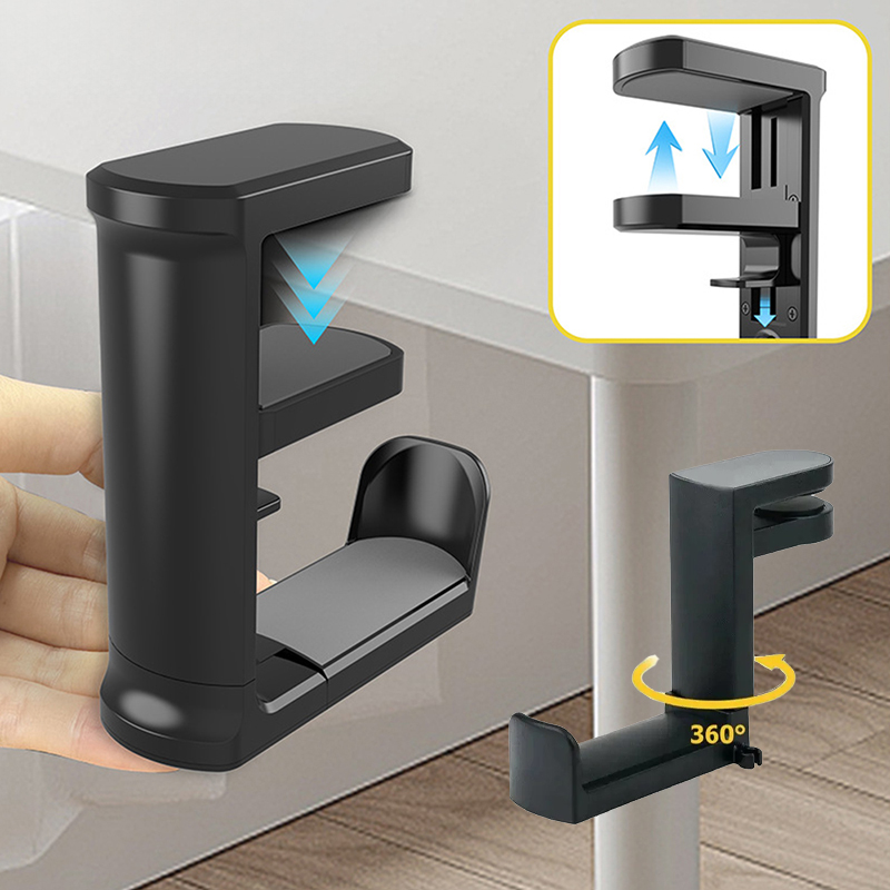 Headphone Stand Desk - No Punch Table Clip Hook Earphones
