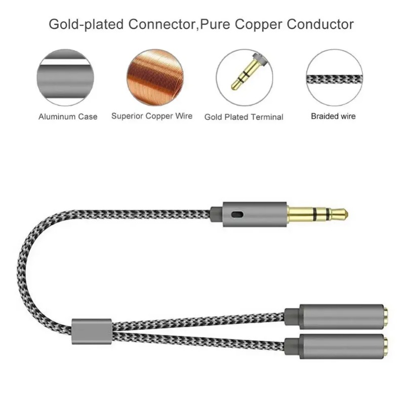 Headset Adapter Headphone Mic  - đánh giá và giá Audio Splitter Y