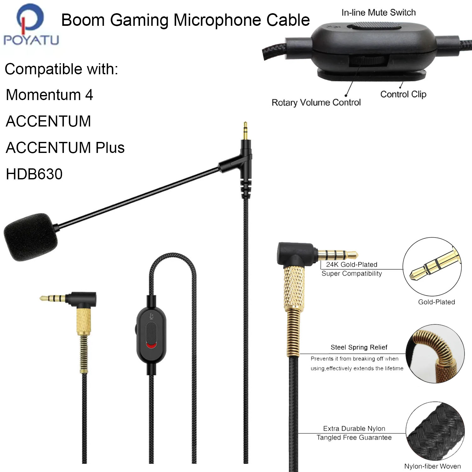 Boom Mic Headphone Cable for S - đánh giá và giá Sennheiser Headphone Momentum 4